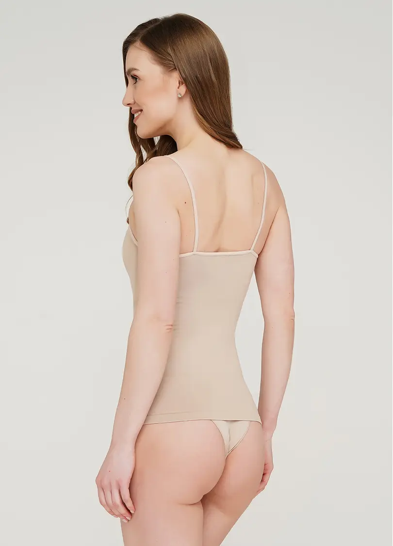 Безшовна майка на тонких бретелях CAMISOLE (бежевий)