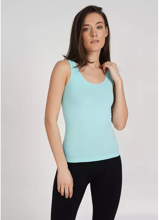Жіноча майка CANOTTA SCOLLO TONDO tanager turquoise (блакитний)