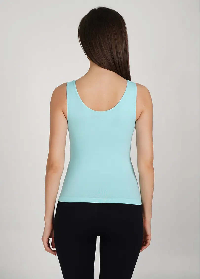 Жіноча майка CANOTTA SCOLLO TONDO tanager turquoise (блакитний)