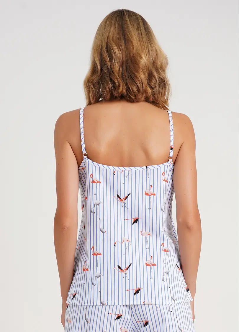 Майка на тонких бретелях в смужку FLAMINGO 3812/010 blue stripe (блакитний)