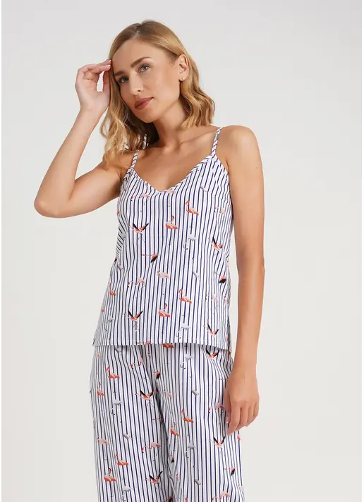 Майка на тонких бретелях в смужку FLAMINGO 3812/010 dark blue stripe (синій)