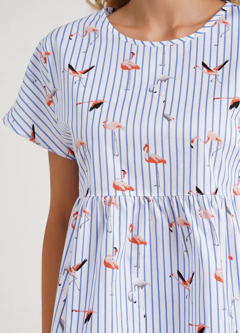 Блуза в смужку FLAMINGO 4808/010 blue stripe (блакитний)