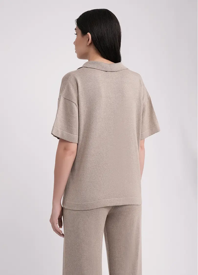 Поло з в'язаного трикотажу FREYJA CTN 7501/230 light brown (коричневий)