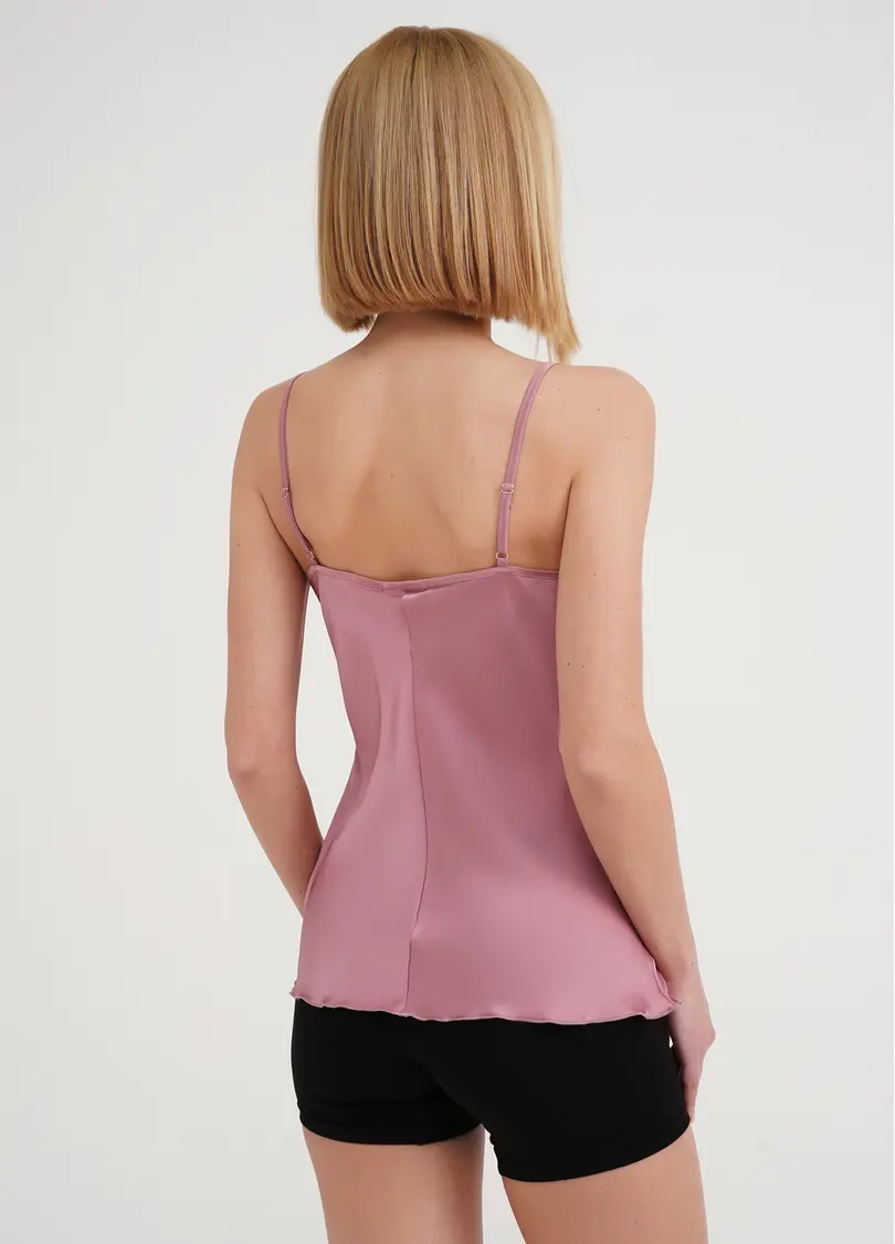 Шовкова майка з мереживом HELENA 3809/051 dusty rose (рожевий)
