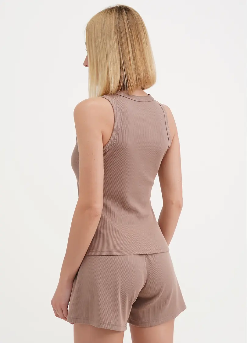 Майка з бавовни в рубчик RIB 3814/010 light beige (бежевий)