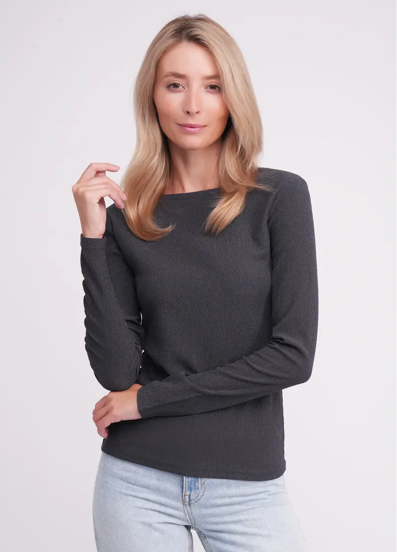 Лонгслів з жатки RUMPLE RICH 7002/260 graphite (сірий)