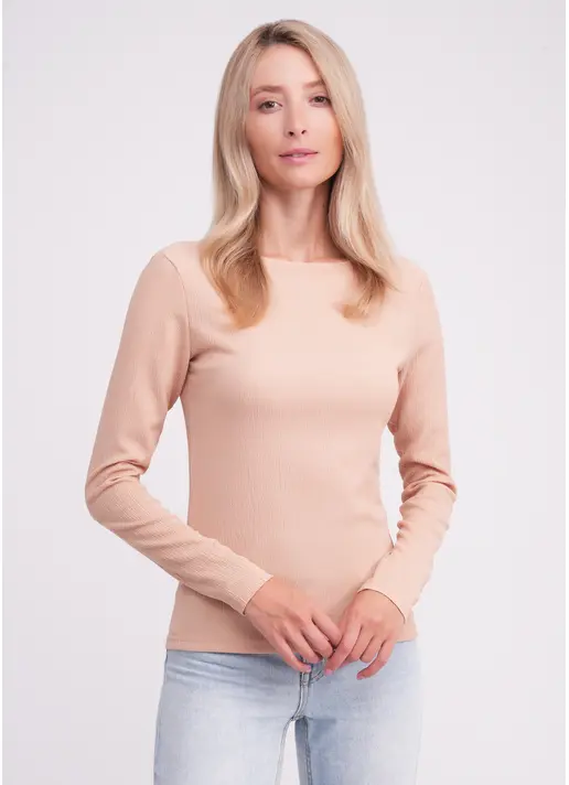 Лонгслів з жатки RUMPLE RICH 7002/260 light beige (бежевий)