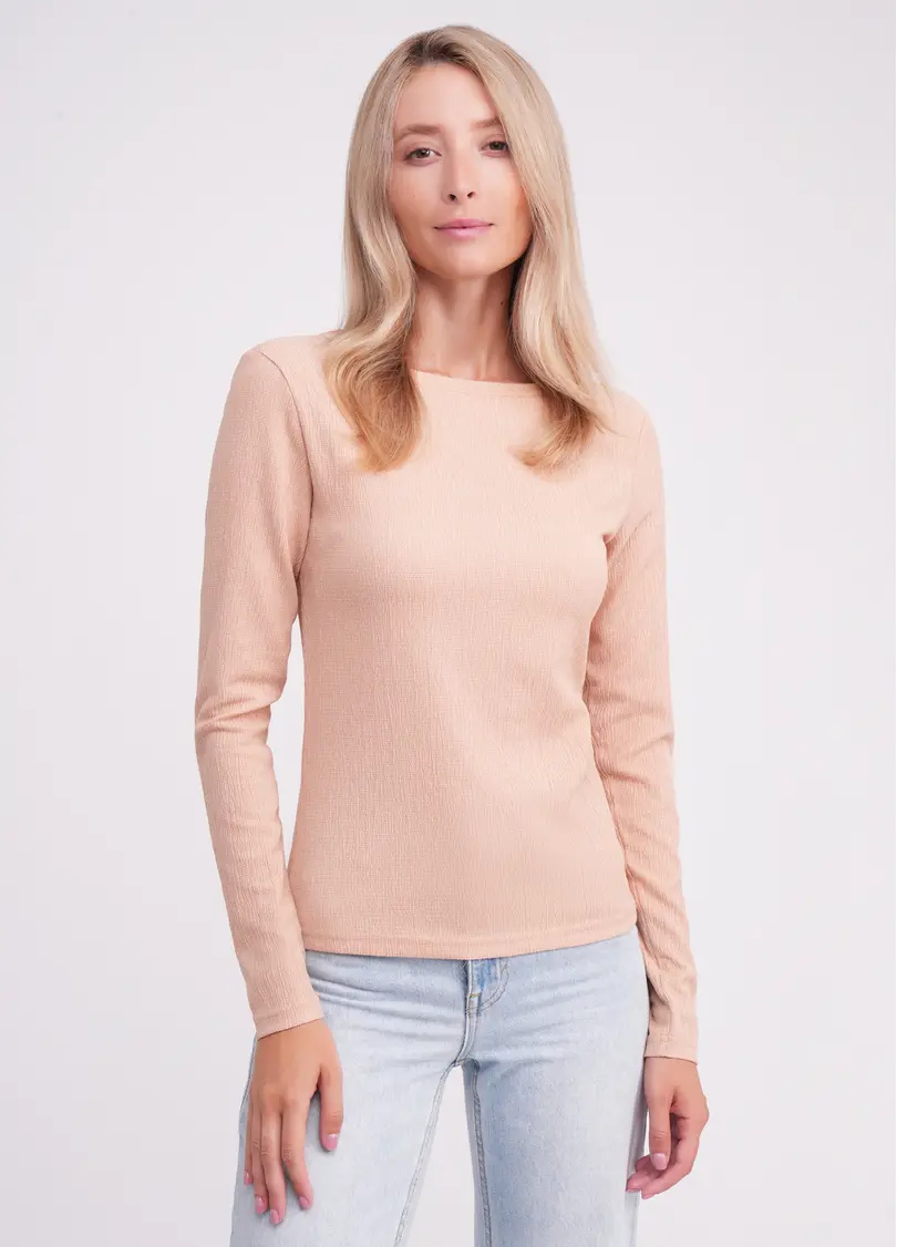 Лонгслів з жатки RUMPLE RICH 7002/260 light beige (бежевий)