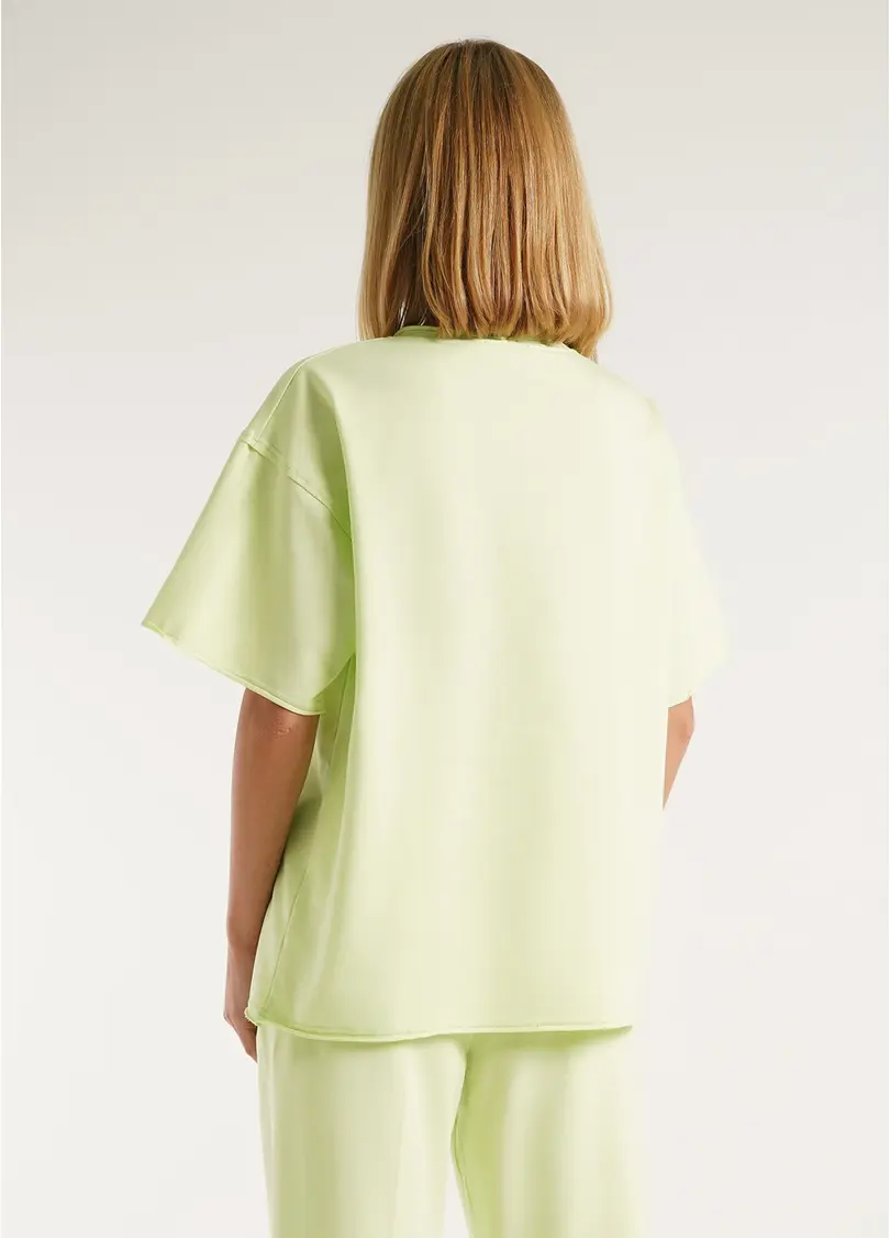Широка футболка з необробленим низом STREET STYLE 4810/180 pistachio (зелений)