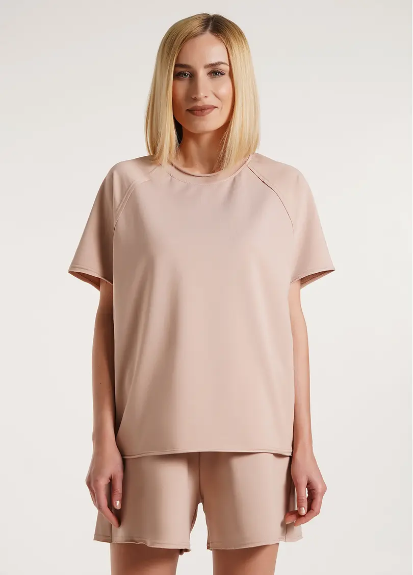 Футболка оверсайз з двохнитки STREET STYLE 4813/180 beige (бежевий)