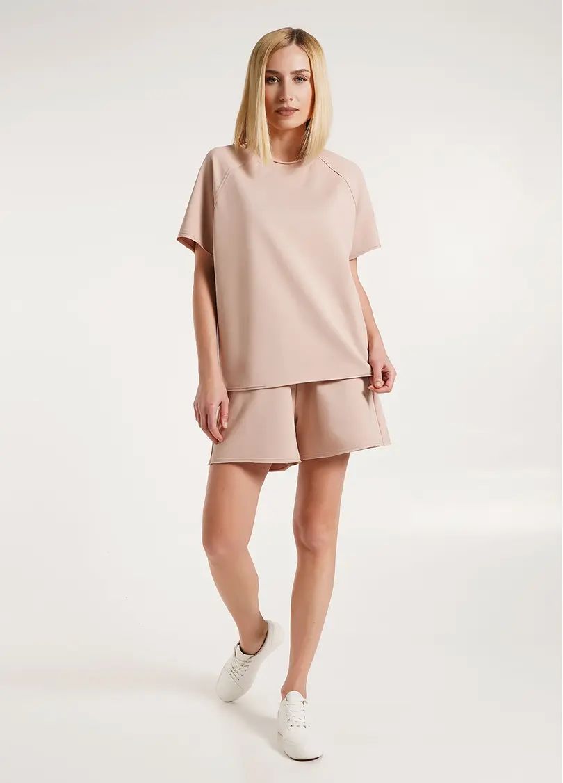 Футболка оверсайз з двохнитки STREET STYLE 4813/180 beige (бежевий)