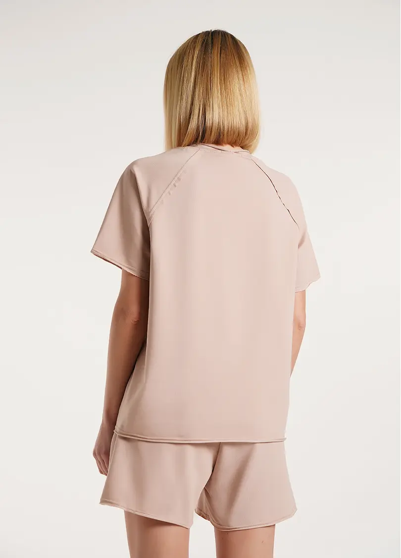 Футболка оверсайз з двохнитки STREET STYLE 4813/180 beige (бежевий)