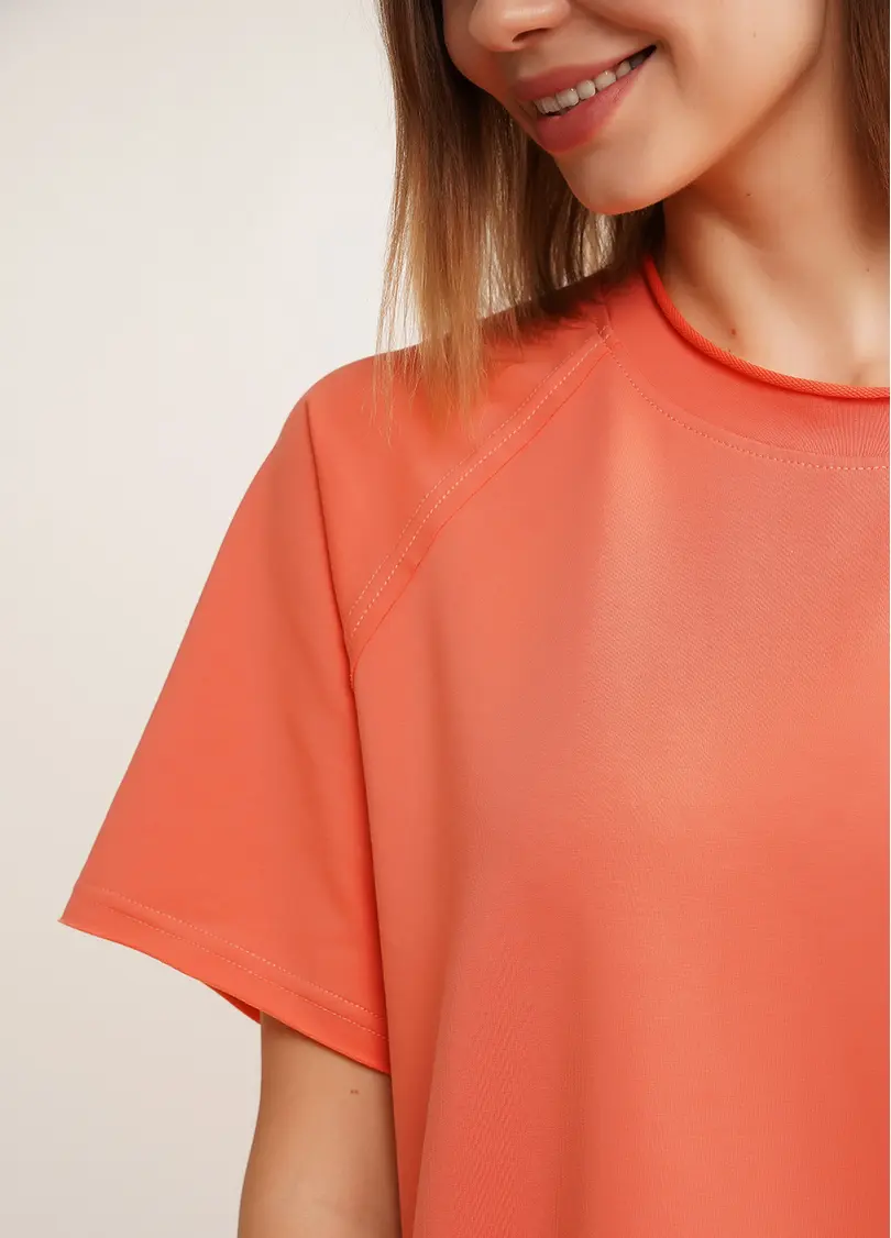 Футболка оверсайз з двохнитки STREET STYLE 4813/180 dried carrot (помаранчевий)