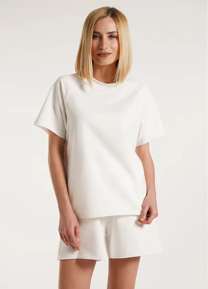 Футболка оверсайз з двохнитки STREET STYLE 4813/180 milk (білий)