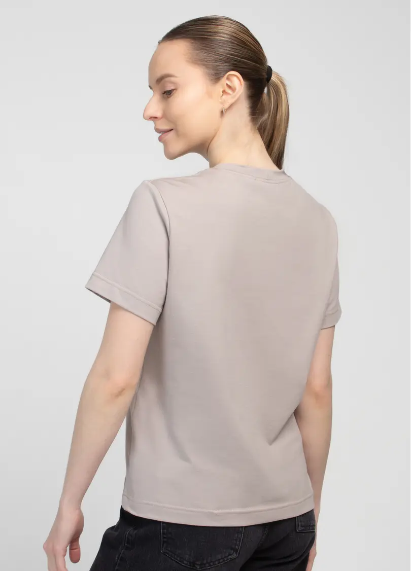 Футболка бавовняна T-SHIRT BASIC 4822/010 mushroom beige (бежевий)