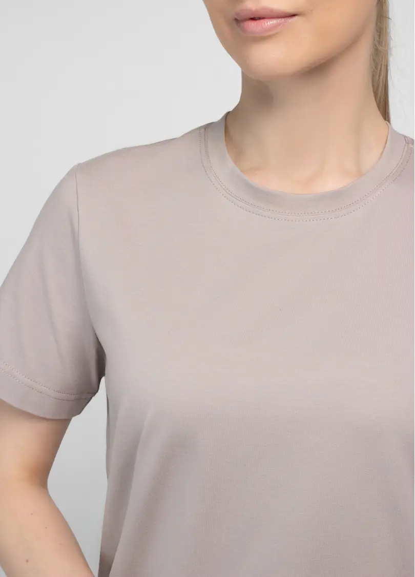 Футболка бавовняна T-SHIRT BASIC 4822/010 mushroom beige (бежевий)