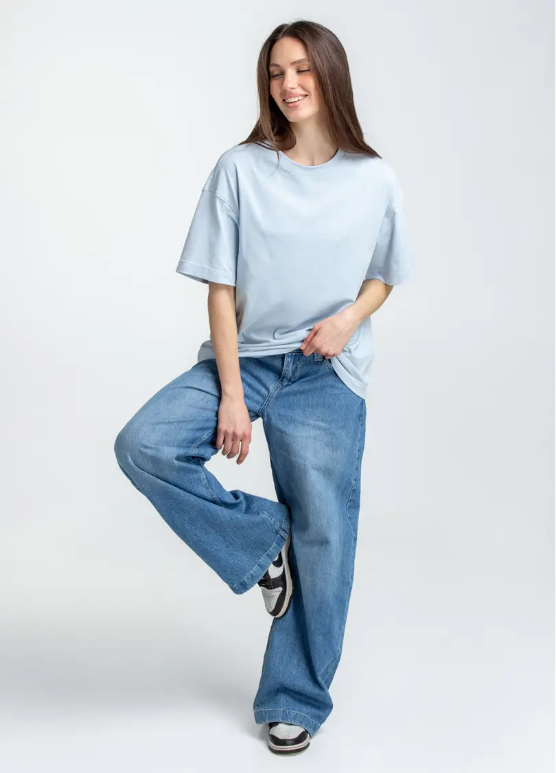 Футболка оверсайз T-SHIRT BASIC 4824/010 (блакитний)