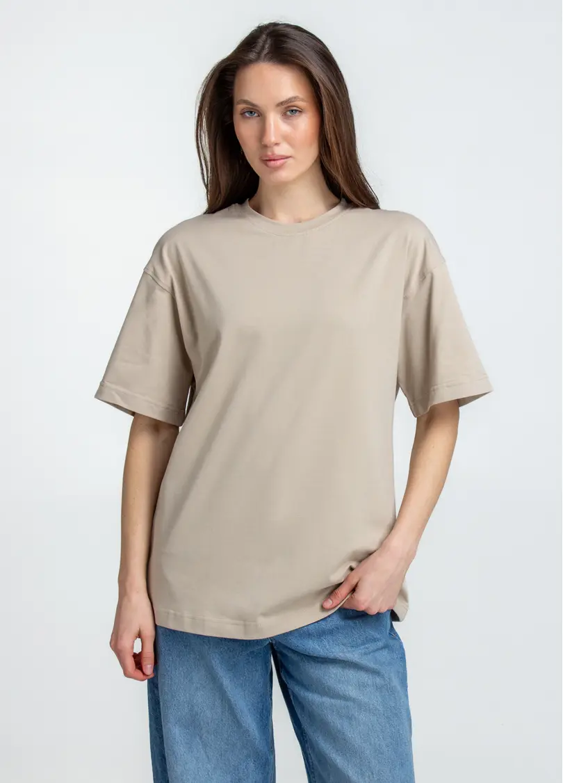 Футболка оверсайз T-SHIRT BASIC 4824/010 (бежевий)