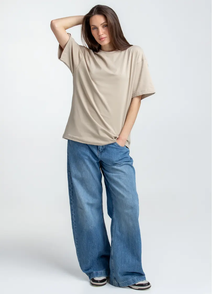 Футболка оверсайз T-SHIRT BASIC 4824/010 (бежевий)
