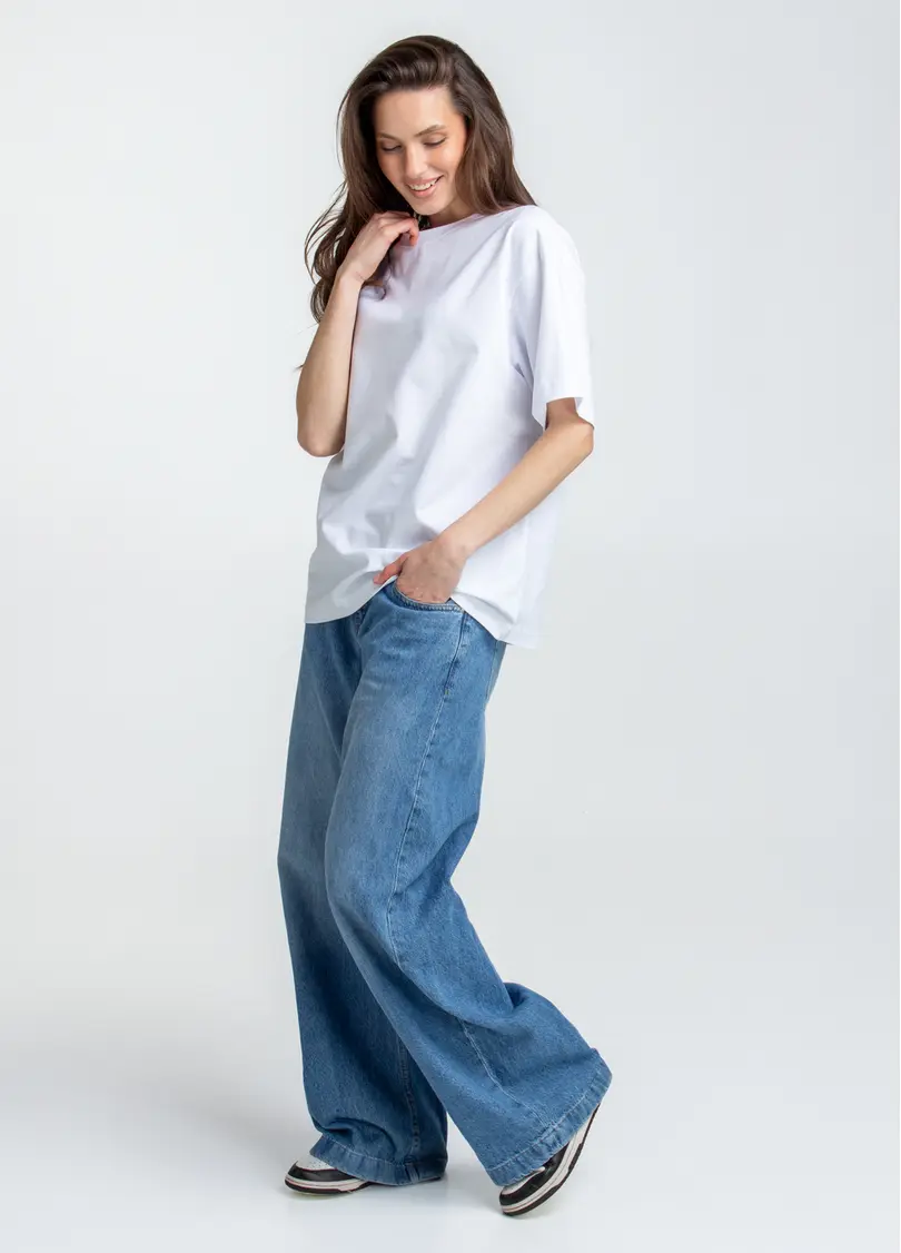 Футболка оверсайз T-SHIRT BASIC 4824/010 (білий)