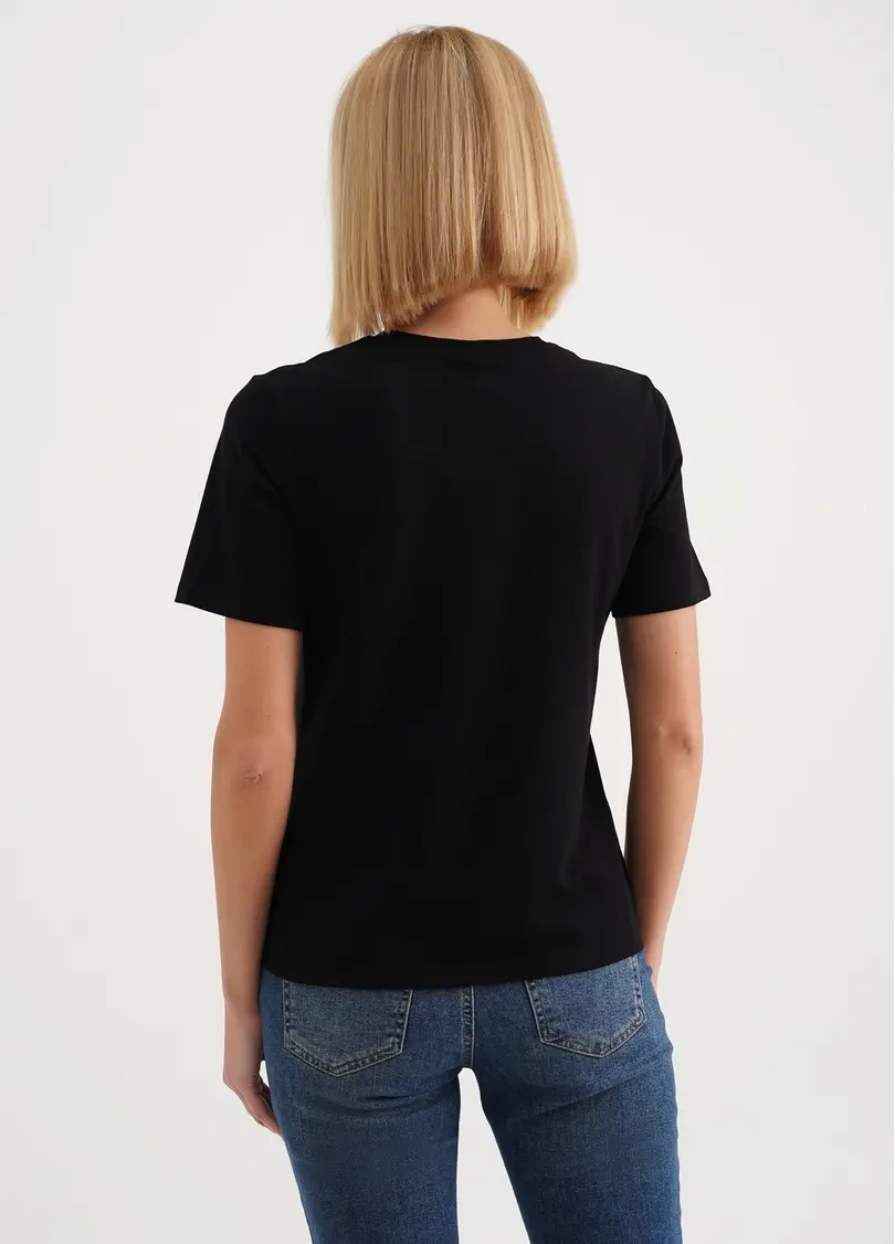 Бавовняна футболка з написом "Love" T-shirt print 4802/60 black/love (чорний)