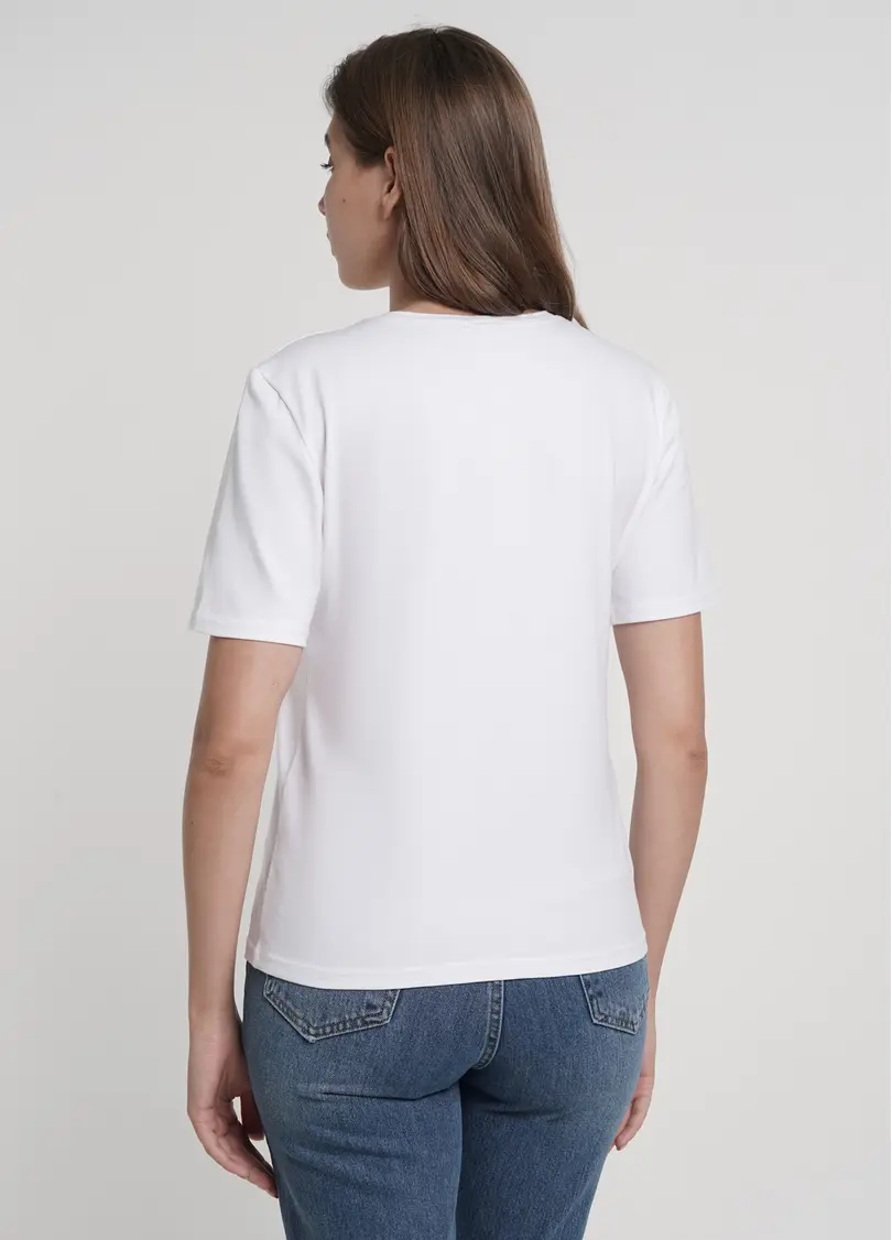 Бавовняна футболка з принтом "Love. Ukraine. Brave. Free." T-shirt print 4802/60 white/crossword (білий)