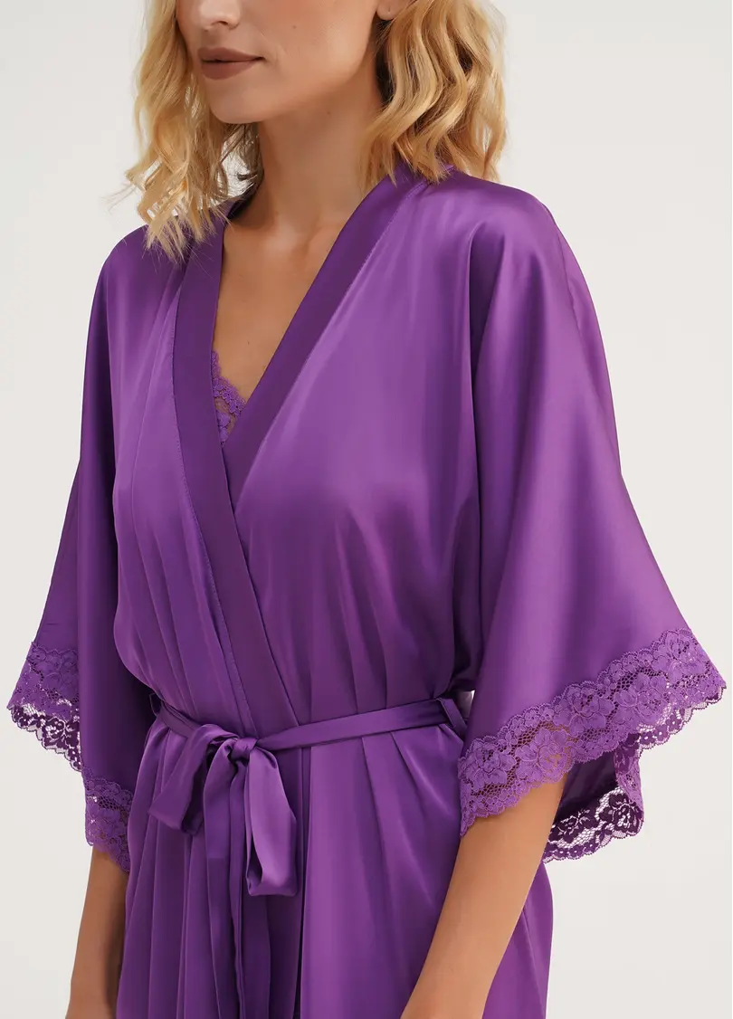Халат з мереживом HELENA 7212/051 purple (фіолетовий)