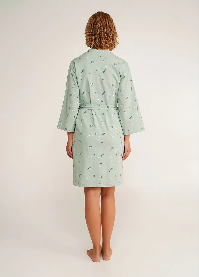 Бавовняний халат SERENE GREENS 7235/010 muted mint (зелений)