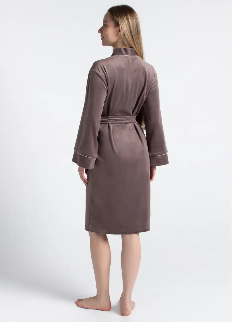 Велюровий халат SOFT WINTER 7320/080 mokko (коричневий)
