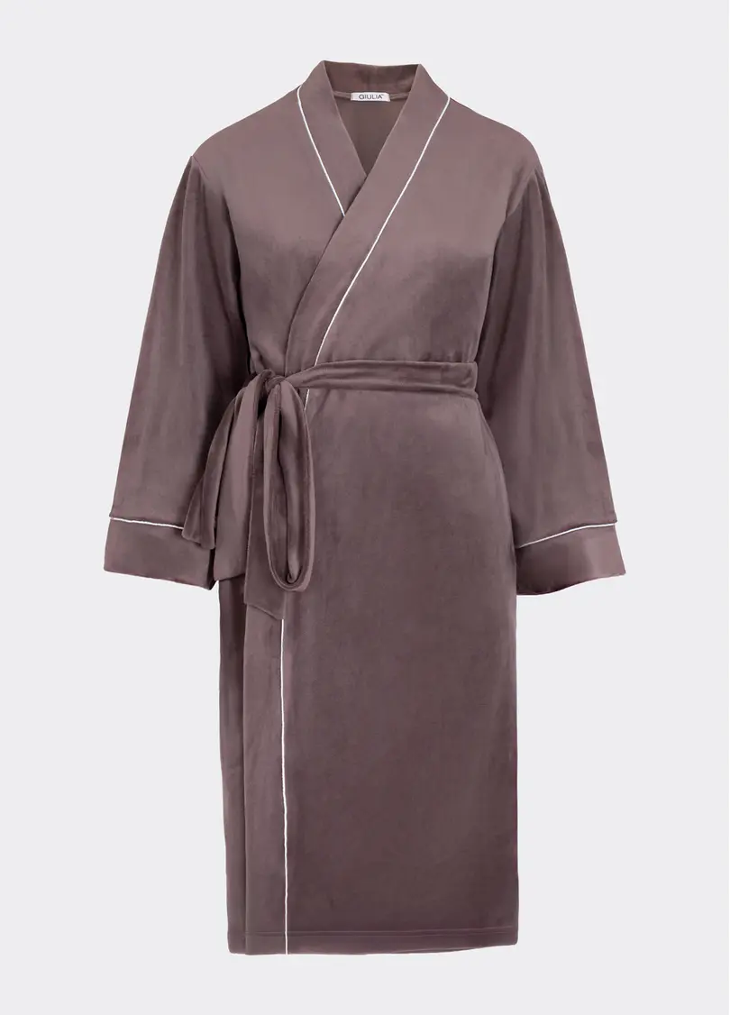 Велюровий халат SOFT WINTER 7320/080 mokko (коричневий)