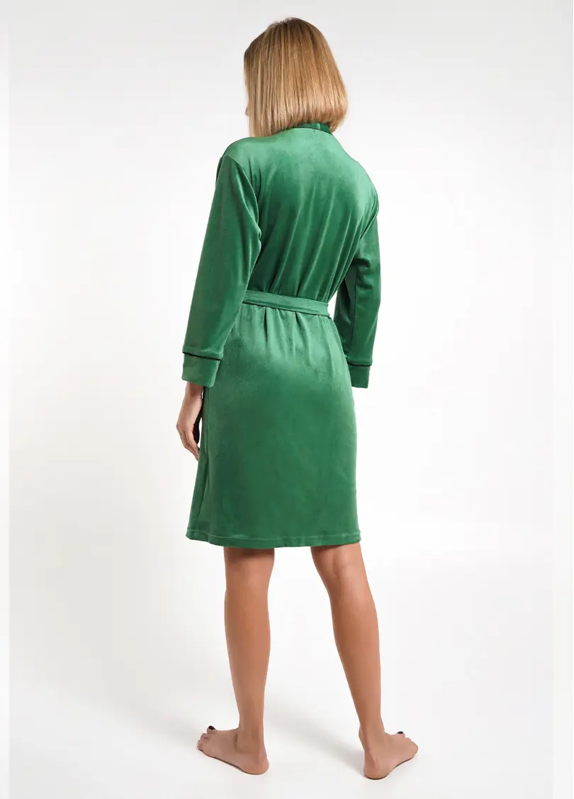 Велюровий халат з кантом SOFT WINTER 7331/080 emerald (зелений)