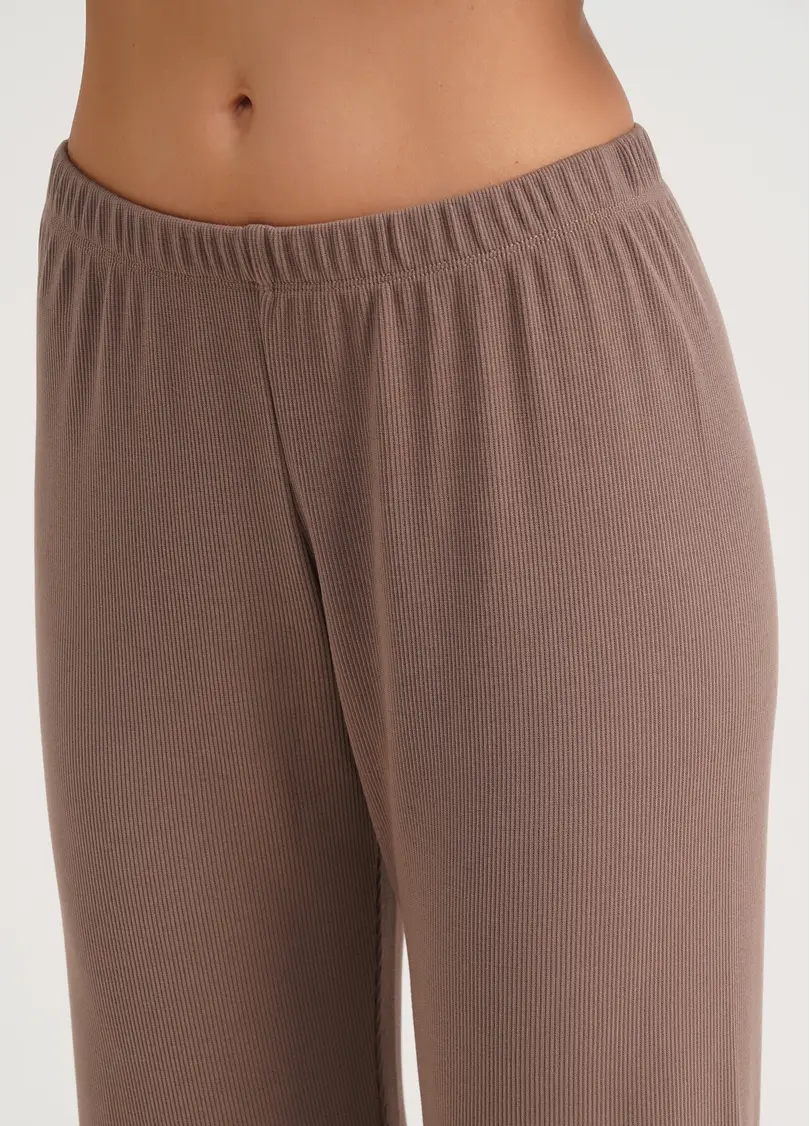 Домашній комплект лонгслів та штани RIB 5312/010 beige (коричневий)