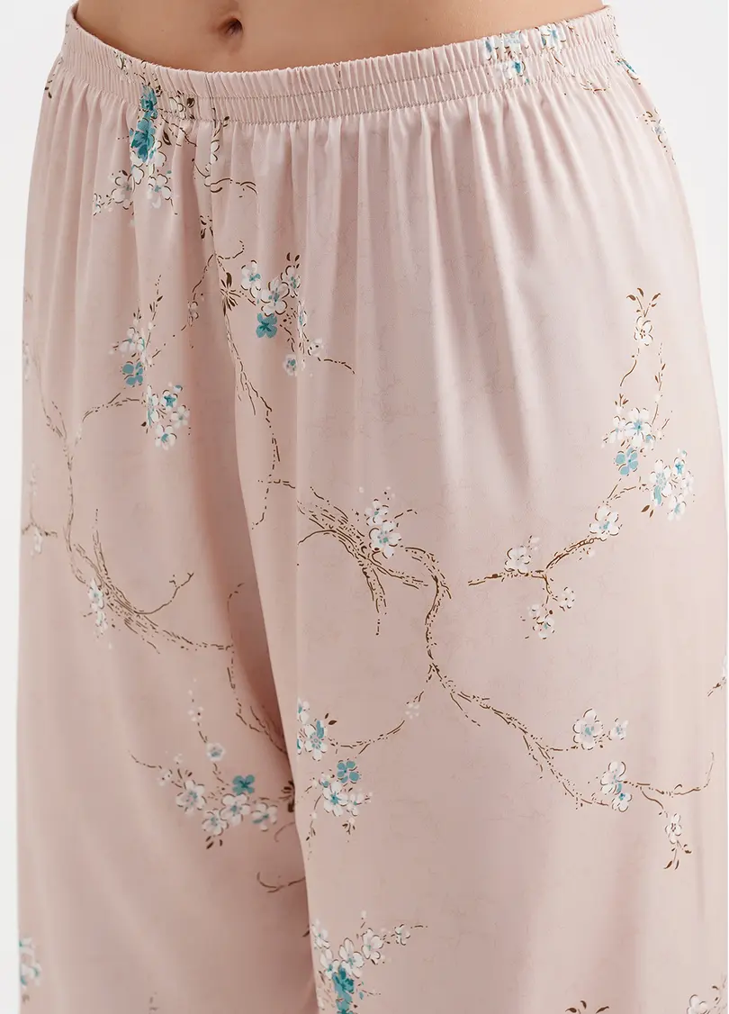 Шовковий комплект з жакетом на запах SAKURA 5603/050 beige (бежевий)