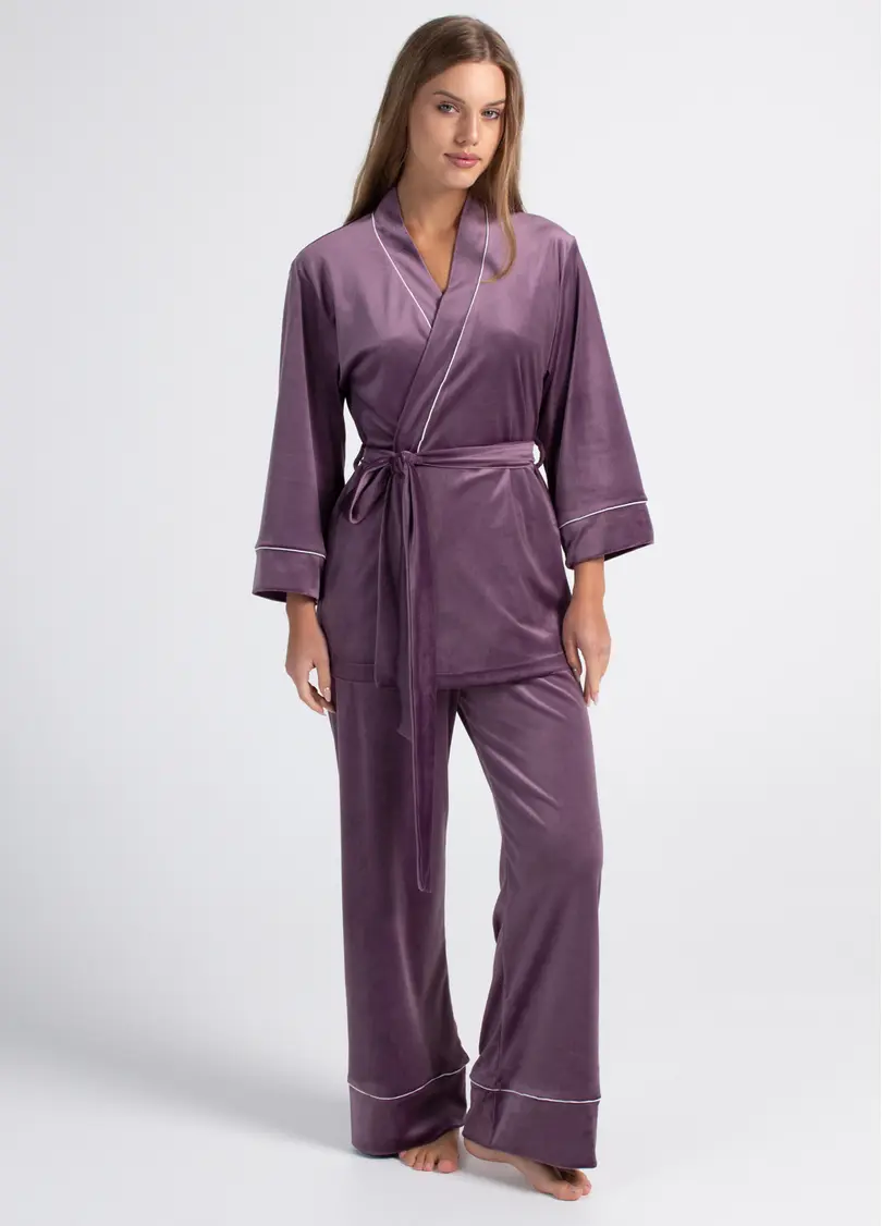 Велюровий комплект на запах SOFT WINTER 5606/080 lavender purple (фіолетовий)