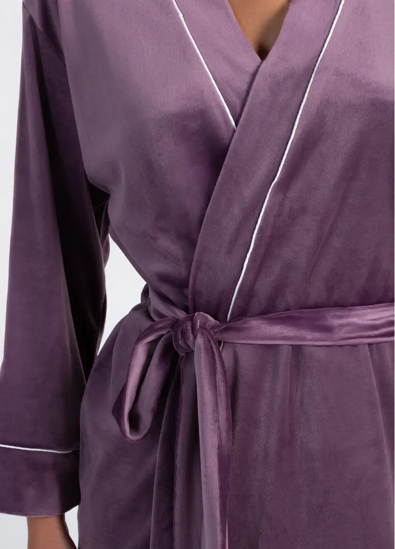 Велюровий комплект на запах SOFT WINTER 5606/080 lavender purple (фіолетовий)