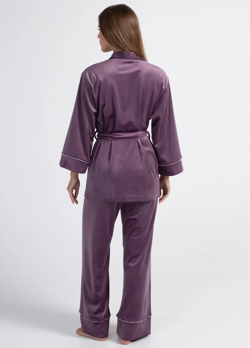 Велюровий комплект на запах SOFT WINTER 5606/080 lavender purple (фіолетовий)