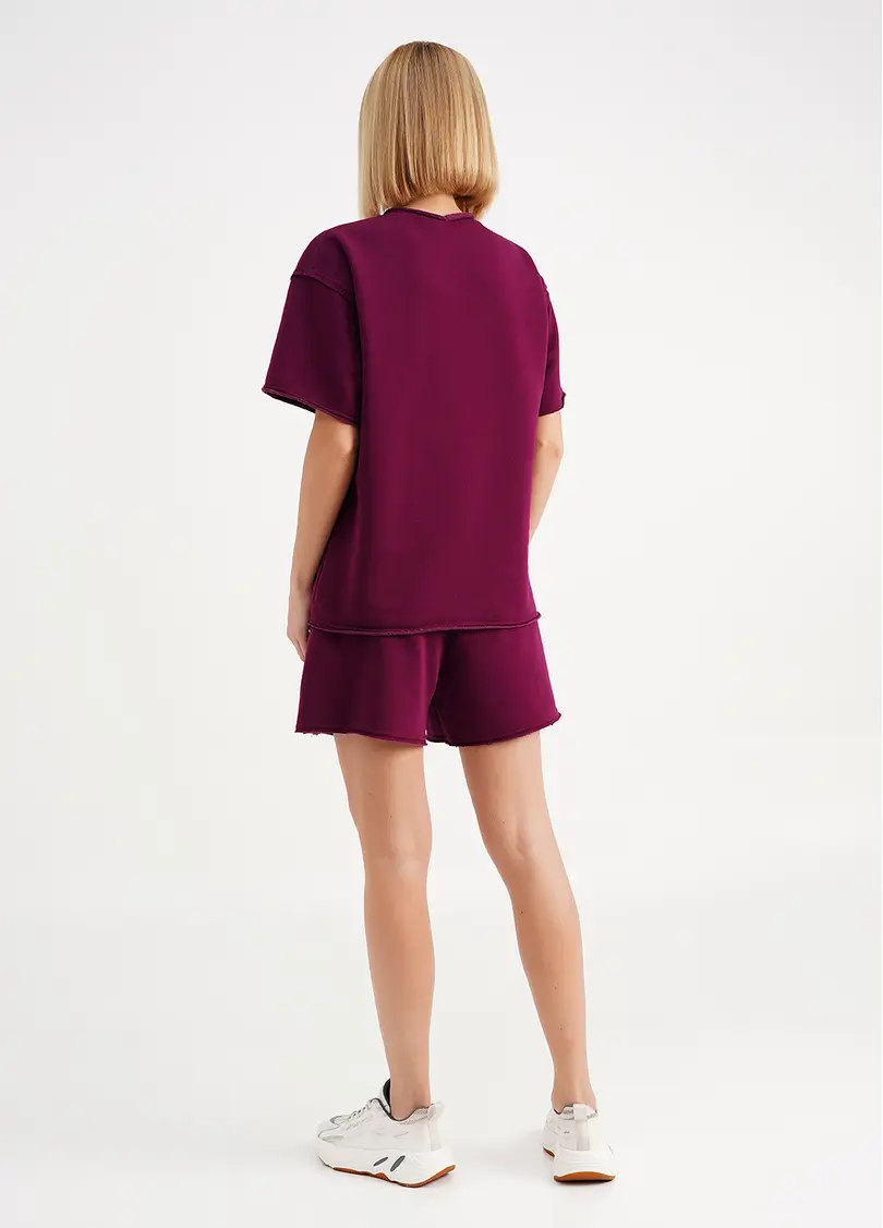 Спортивний комплект з бавовни шорти та футболка STREET STYLE 6124/160 magenta purple (фіолетовий)