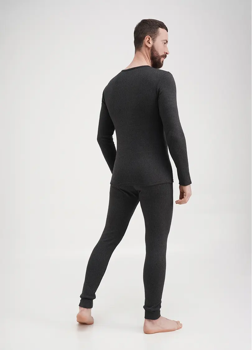 Чоловічий термокомплект в рубчик THERMO SPORT 9902/190 dark grey (сірий)
