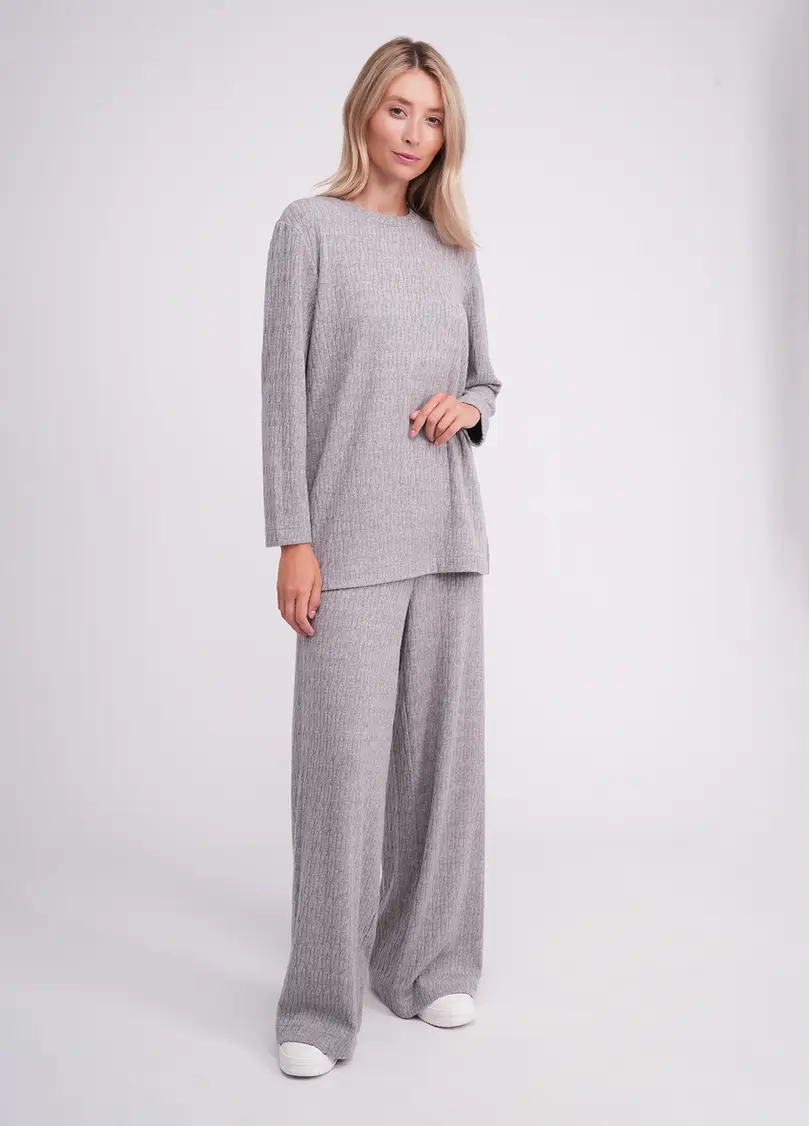 Комплект в косичку кофта та штани TWINKET 5810/270 ash grey melange (сірий)