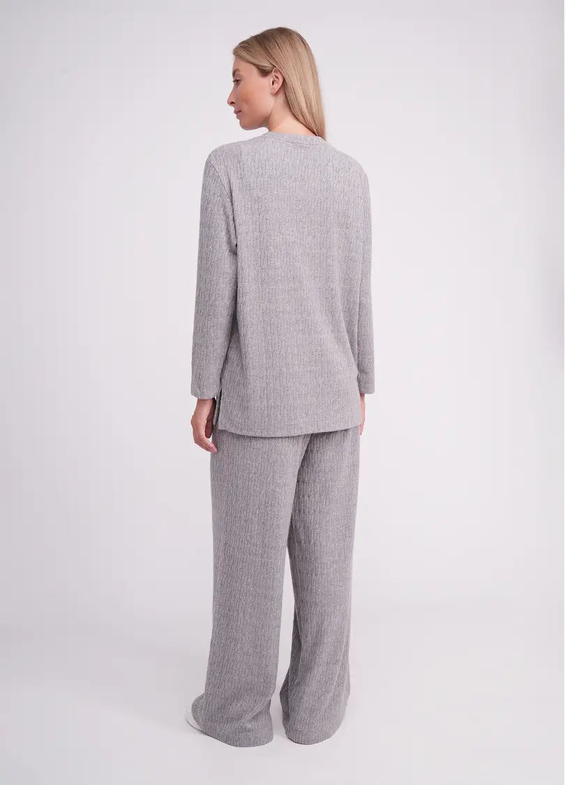 Комплект в косичку кофта та штани TWINKET 5810/270 ash grey melange (сірий)