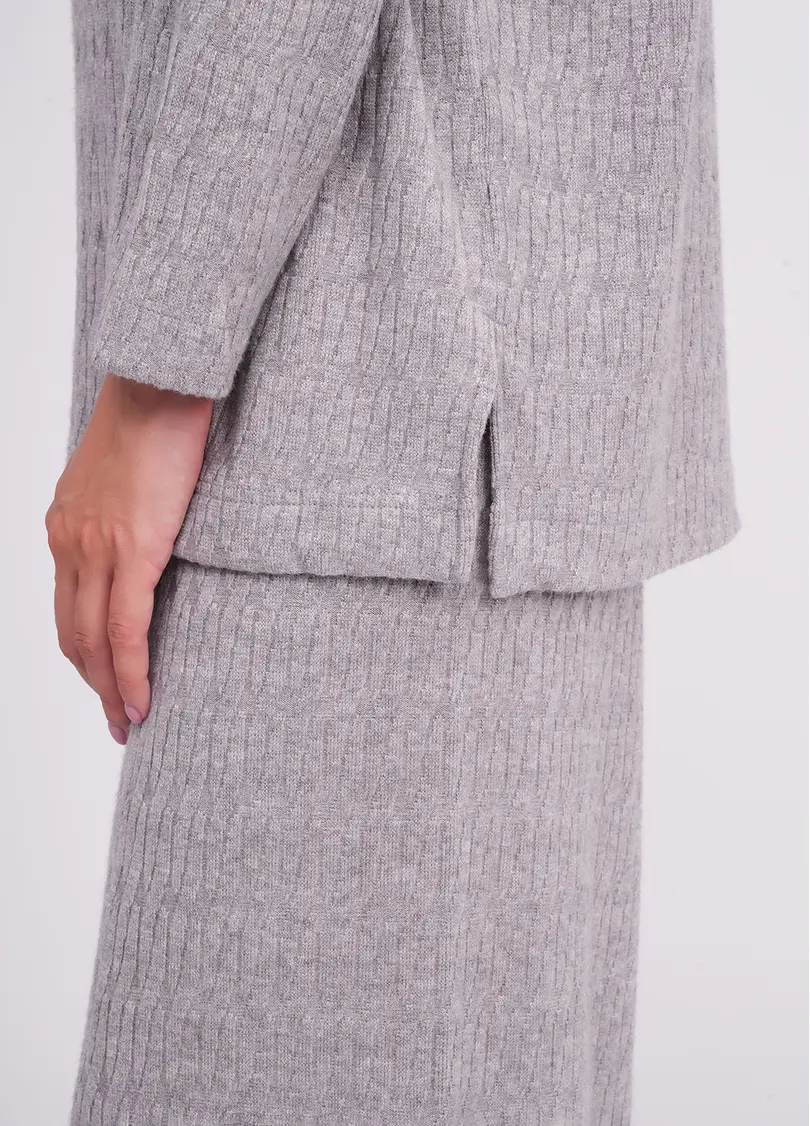 Комплект в косичку кофта та штани TWINKET 5810/270 ash grey melange (сірий)