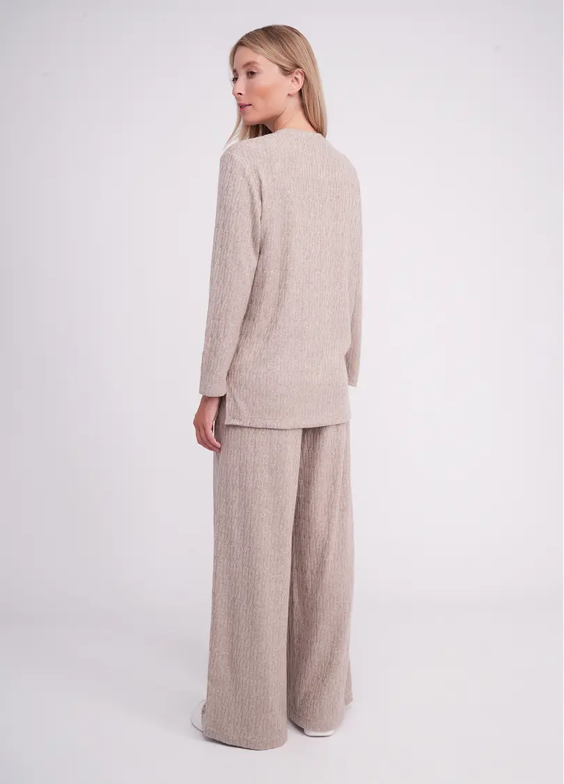 Комплект в косичку кофта та штани TWINKET 5810/270 oatmeal melange (бежевий)