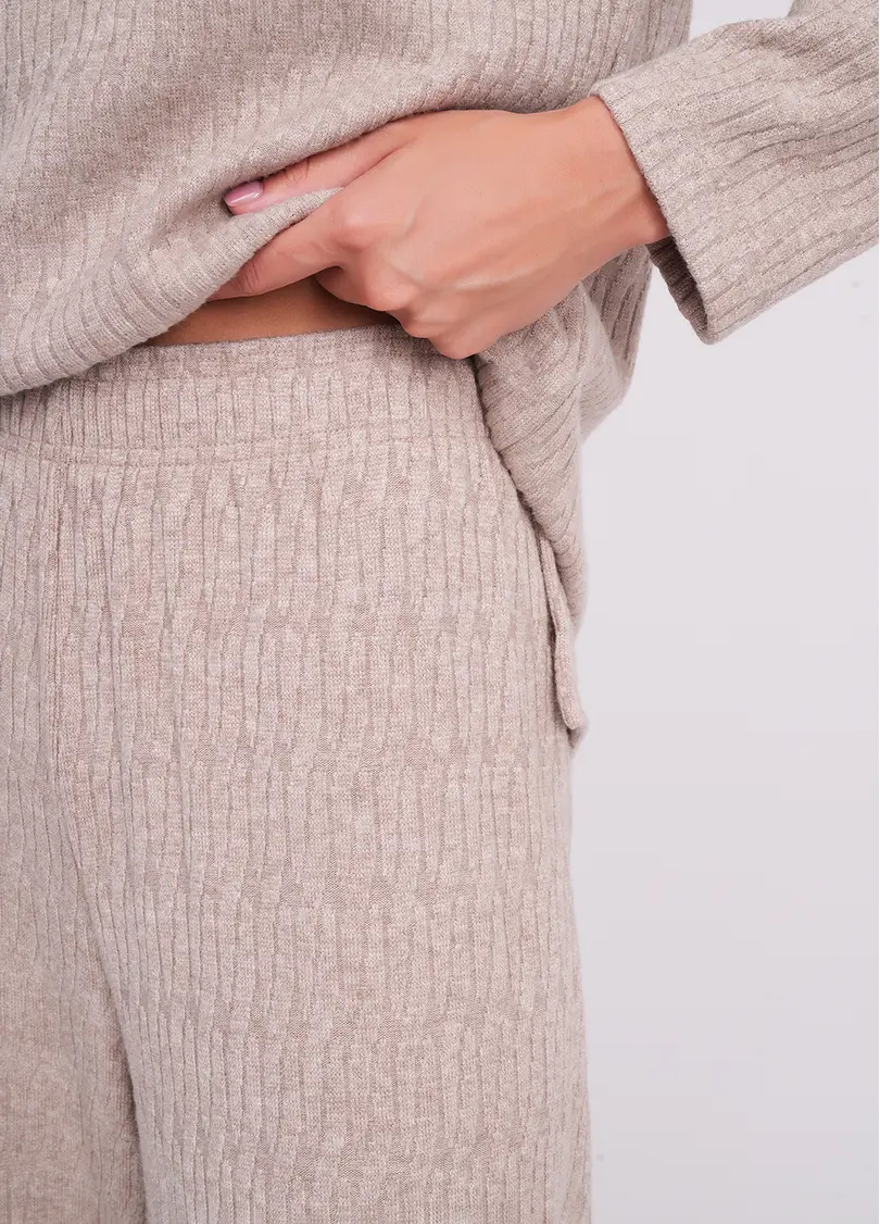 Комплект в косичку кофта та штани TWINKET 5810/270 oatmeal melange (бежевий)