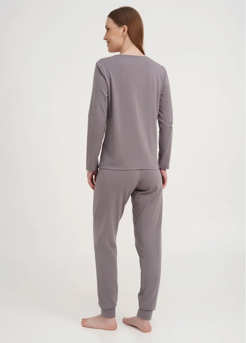Піжама зі штанами на манжетах та з кофтою AMOUR 5335/010 grey (сірий)