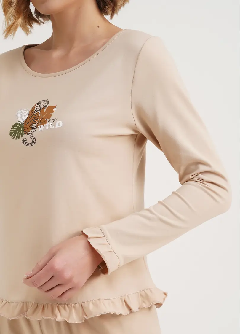 Бавовняна піжама комплект AMOUR 5336/010 beige (бежевий)