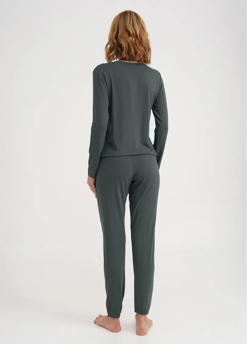 Комплект піжами з віскози COMFORT STYLE 5323/030 khaki (хакі)