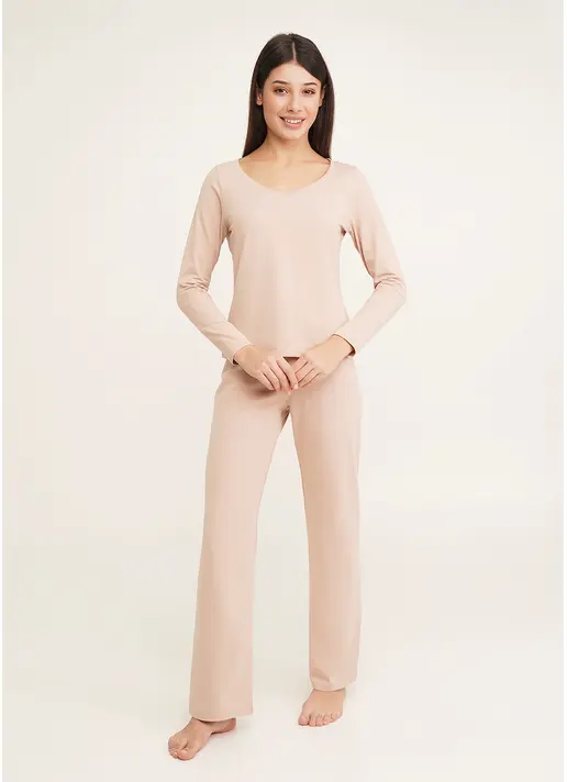 Піжама з бавовни DELICATE DREAMS 5338/010 creamy beige (бежевий)