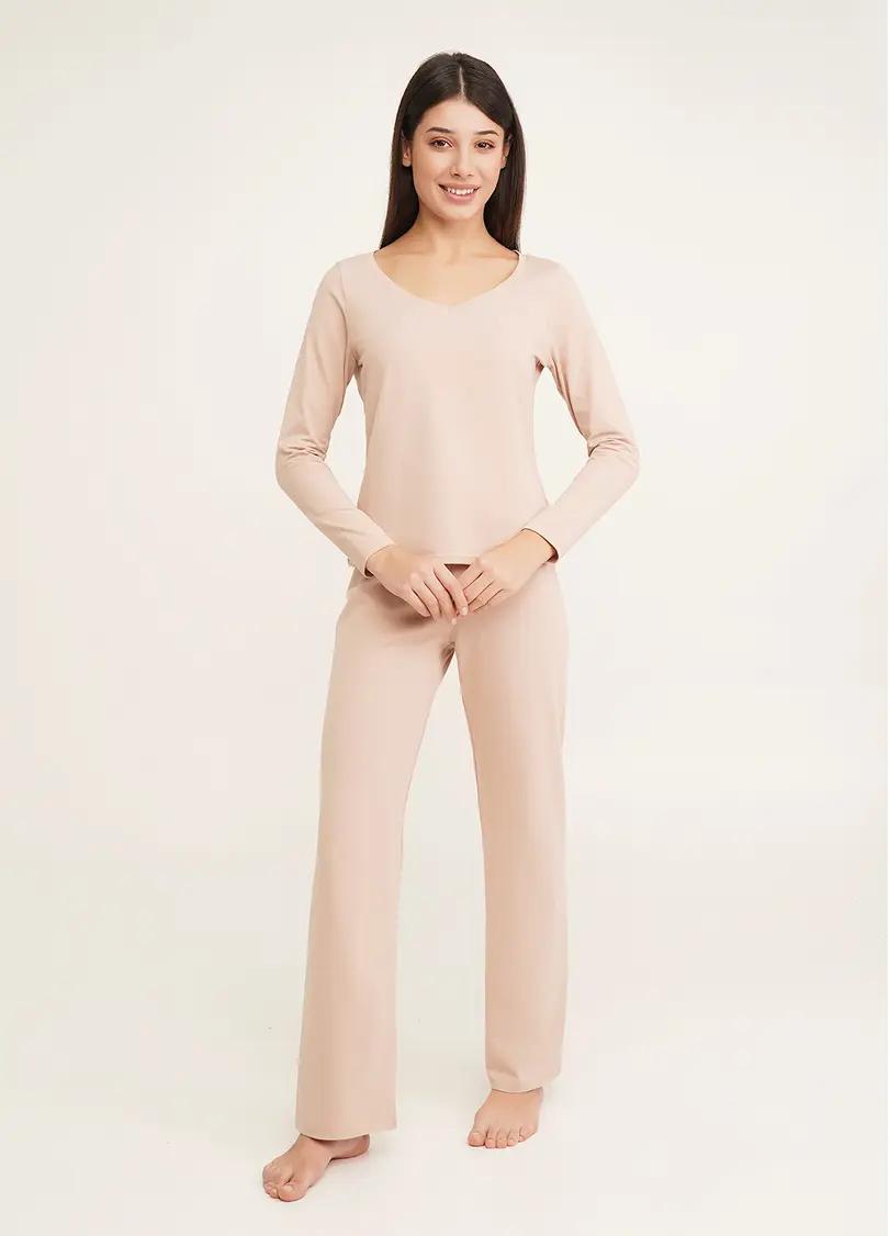 Піжама з бавовни DELICATE DREAMS 5338/010 creamy beige (бежевий)