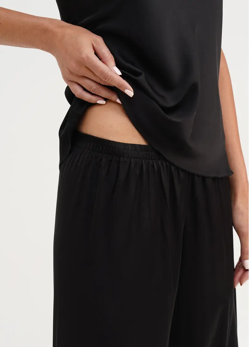 Піжама шовкова з мереживом HELENA 5009/051 black (чорний)
