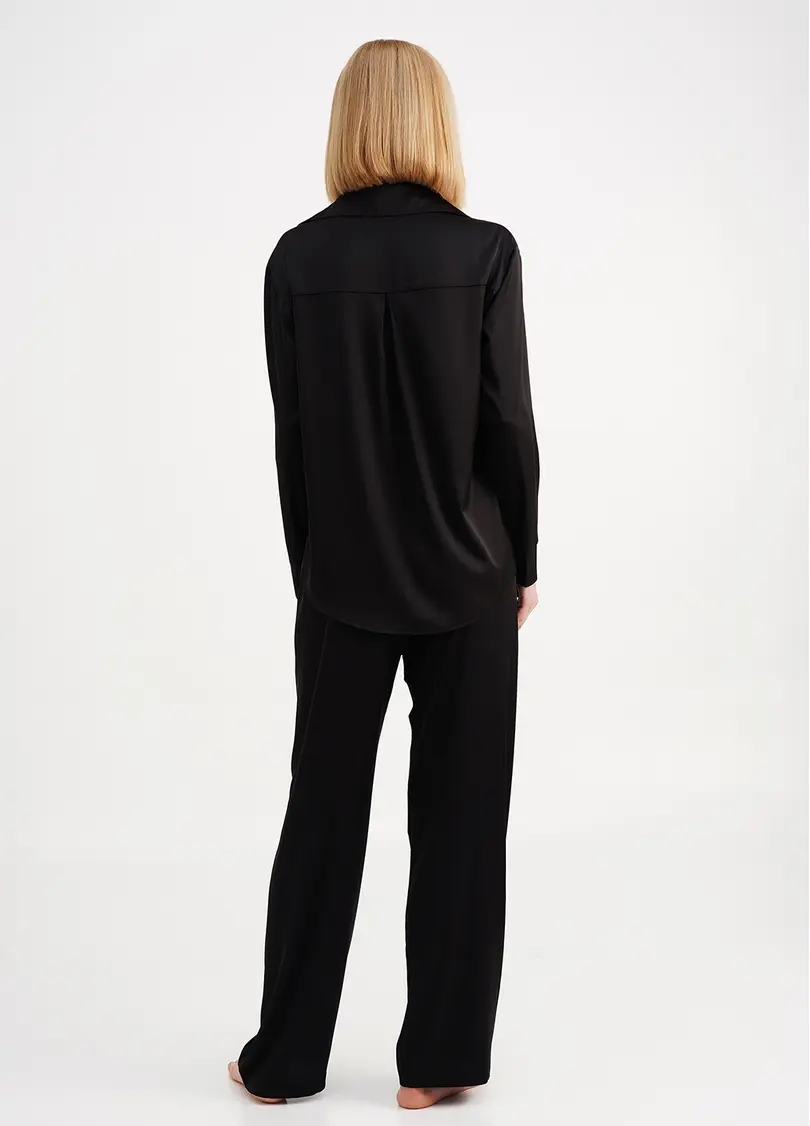 Шовкова піжама сорочка та штани HELENA 5508/050 black (чорний)